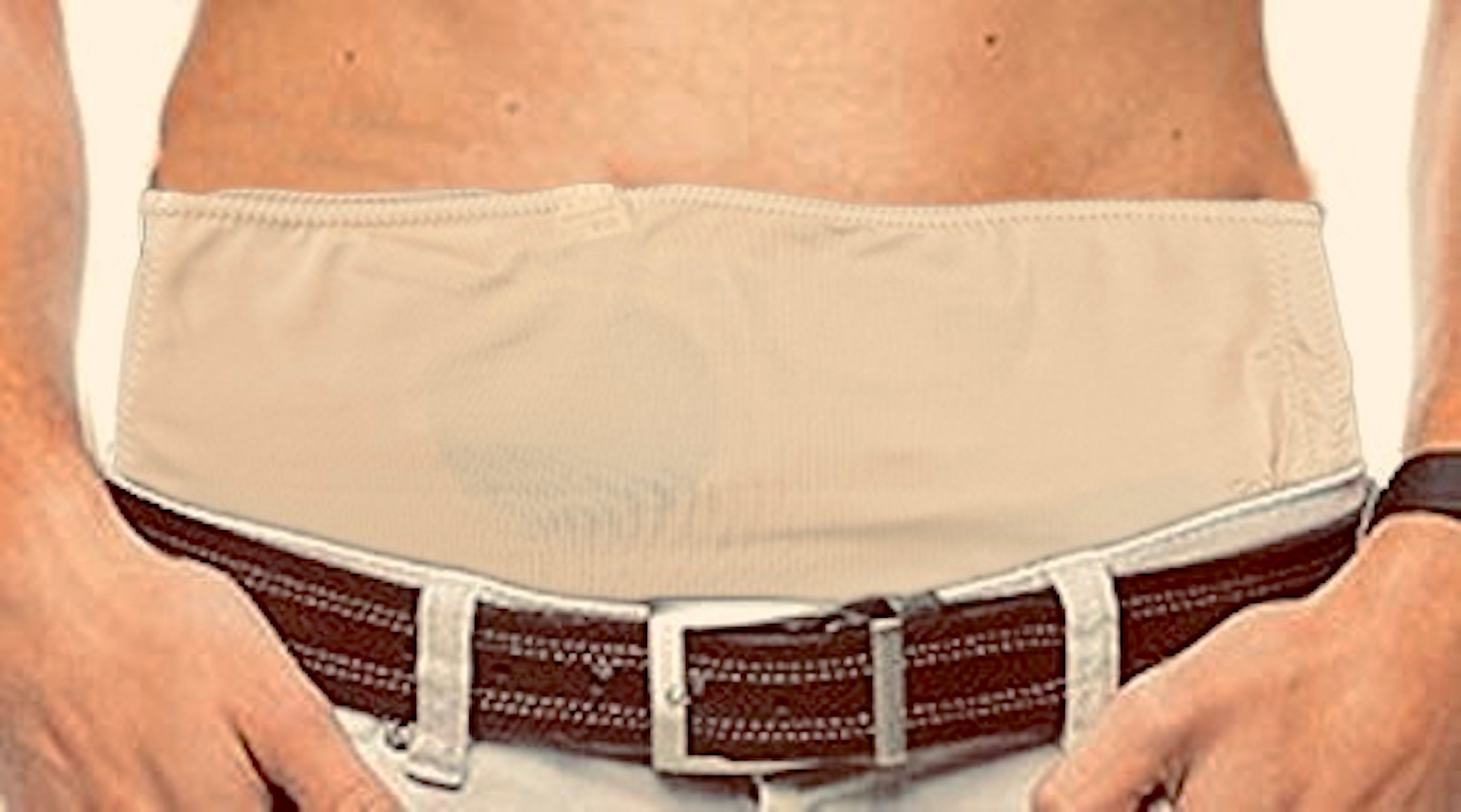 Soft Material Beige Vertical Ostomy -Stoma Bag Belt- Ileostomy -Colostomy -Hernia Belt