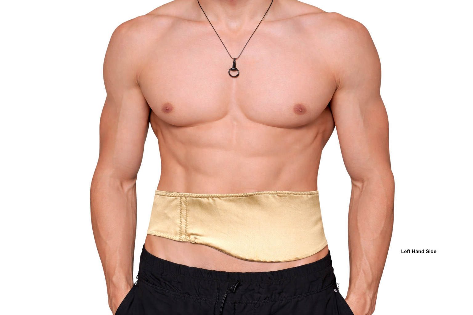 Soft Material Beige Horizontal Ostomy -Stoma Bag Belt - Ileostomy Colostomy Hernia Belt